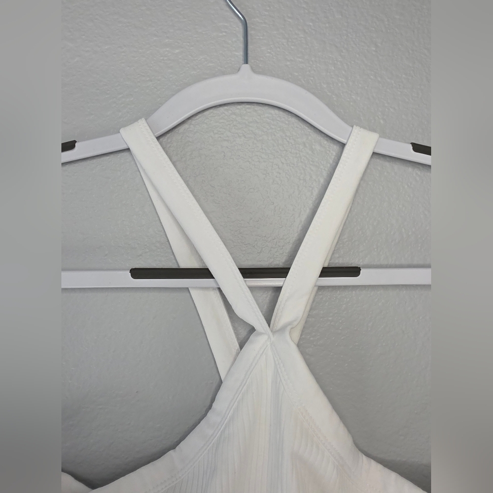 White Ribbed Women's Top - Picture 2 of 3